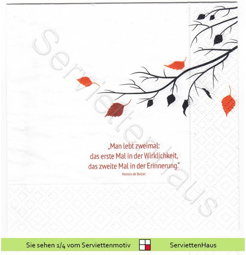 Trauer - Man lebt zweimal - 1 Lunch Serviette