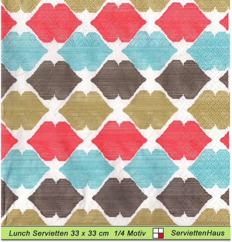 Vintage Tapetenmuster - 1 Lunch Serviette - ganzes Motiv