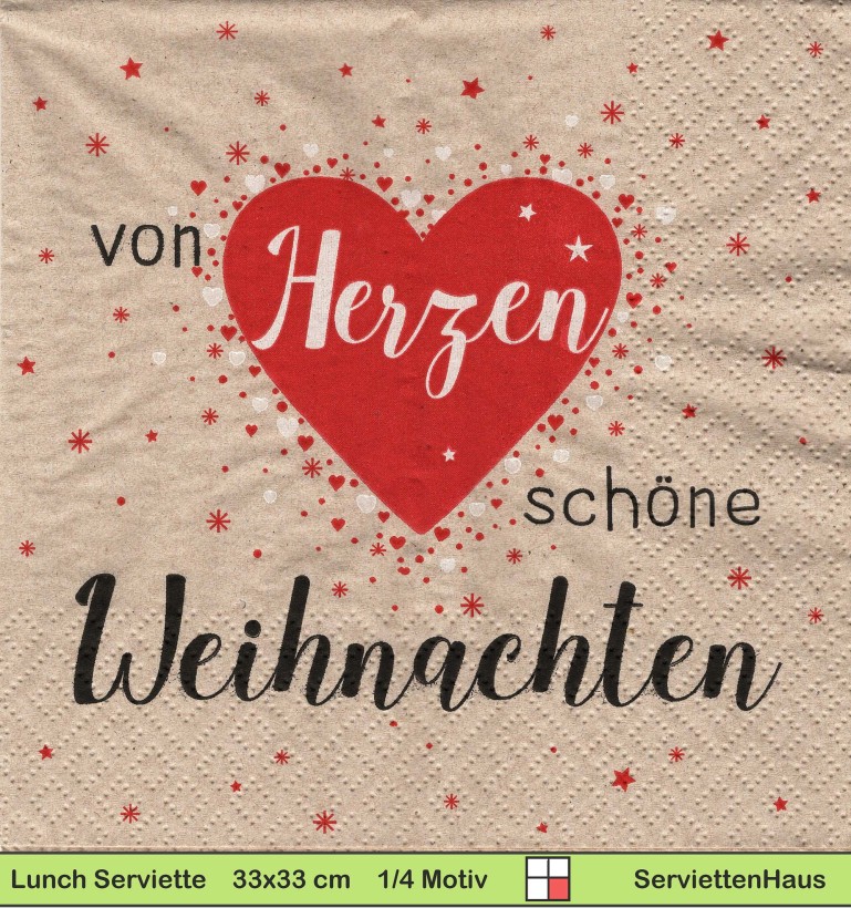 Von Herzen schöne Weihnachten - 1 Lunch Serviette