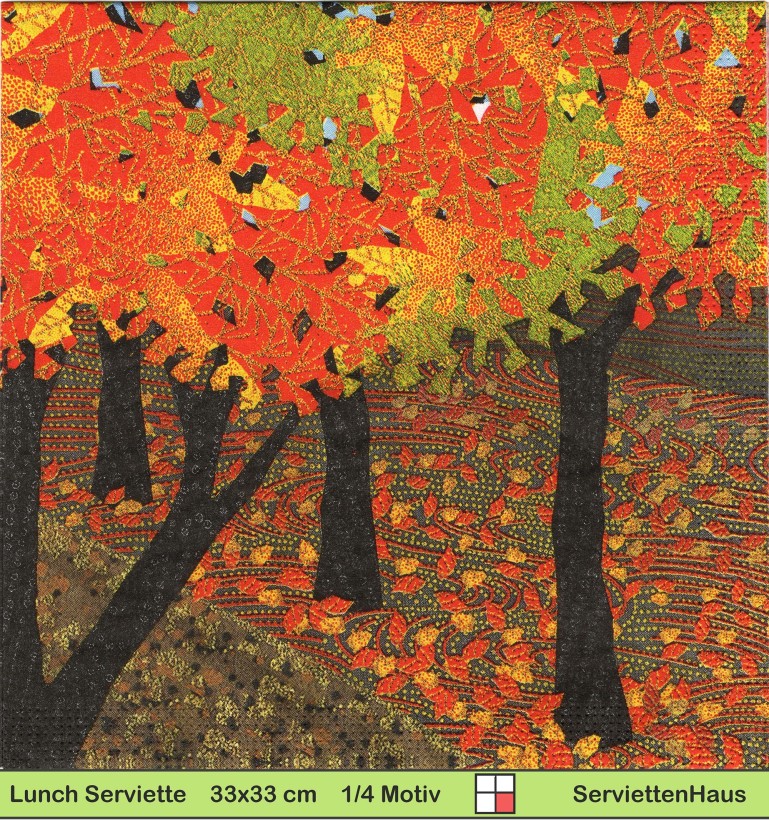 Wald mit Herbstlaub - 1 Lunch Serviette