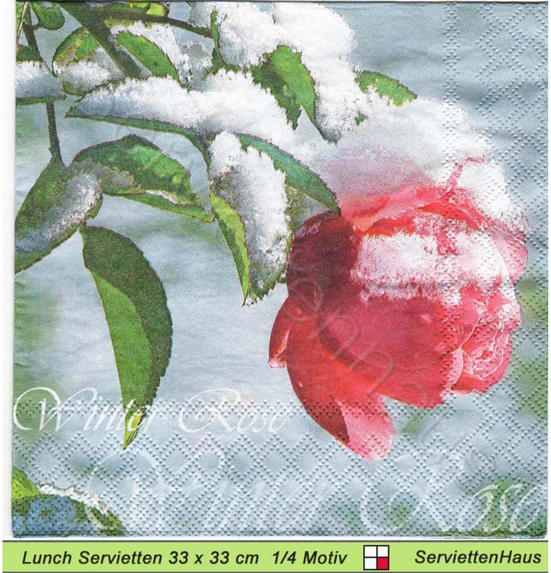 Winter Rose - 1 Lunch Serviette