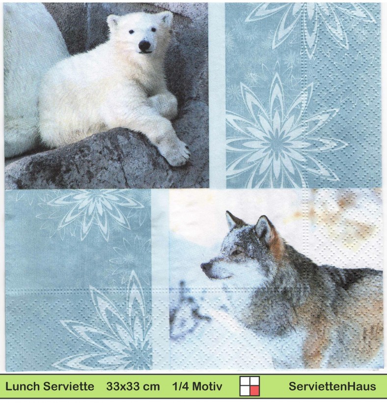 Wolf und Eisbär - 1 Lunch Serviette