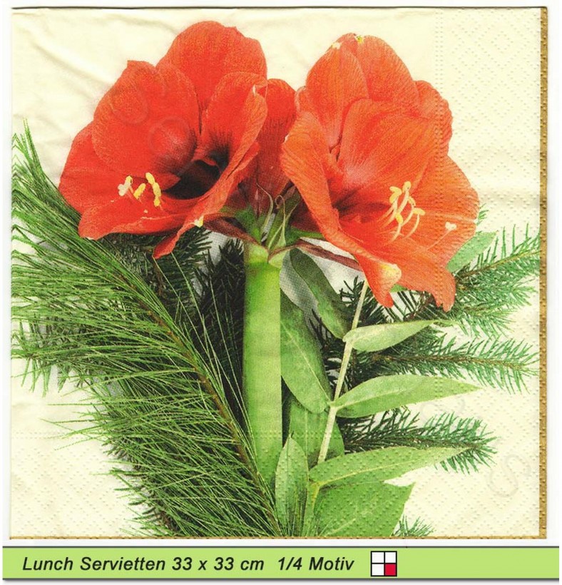 Zwei Amarylis - 1 Lunch Serviette
