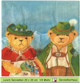 Teddy Bärbel und Teddy Franzl - 1 Lunch Serviette