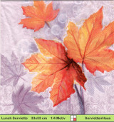 Herbstliche Kastanienblätter auf lila - 1 Lunch Serviette