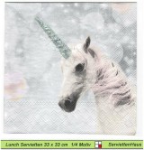 Einhorn auf weiß - 1 Lunch Serviette