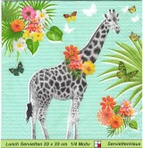 Giraffe mit Schmetterlinge - 1 Lunch Serviette