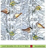 Heimische Vögel im Schnee - 1 Lunch Serviette - halbes Motiv