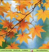 Herbstliche Blätter unter blauem Himmel - 1 Lunch Serviette