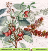 Strauß für den Herbst mit Beeren - 1 Lunch Serviette