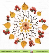 Herbstliche Blätter und Beeren im Kreis - 1 Lunch Serviette
