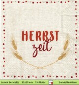 Text Herbstzeit mit Ähren - 1 Lunch Serviette