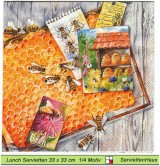 Honigbienen bei der Arbeit - 1 Lunch Serviette - halbes Motiv