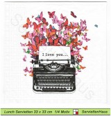 I love you mit Schreibmaschine - 1 Lunch Serviette