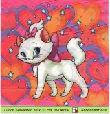 Kleine Katze auf pink - 1 Lunch Serviette