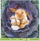 Kleiner Hase im Kohl - 1 Lunch Serviette