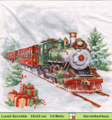 Weihnachtslokomotive - 1 Lunch Serviette