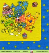 Monster in grün und blau - 1 Lunch Serviette