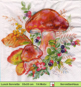 Pilze und Beeren im Herbst - 1 Lunch Serviette