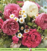Weiße und rosa Rosen mit Gänseblumen - 1 Lunch Serviette