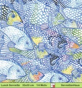 Viele gezeichnete Fische - 1 Lunch Serviette