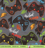 Viele Game Joystick Controller auf schwarz - 1 Lunch Serviette