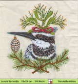Vicki Sawyer - Kingfisher in Holiday Eisvogel - 1 Lunch Serviette