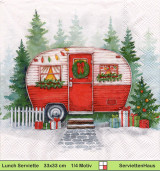 Campingwagen weihnachtlich geschmückt - 1 Lunch Serviette