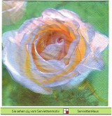 Weiße Rose auf grün - 1 Lunch Serviette