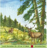 Wildschwein Hirsch und Reh - 1 Lunch Serviette - ganes Motiv