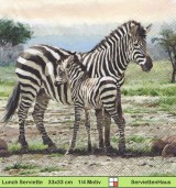 Zebra mit Kind in der Savanne - 1 Lunch Serviette