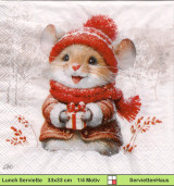 Zwei Hamster im Schnee - 1 Lunch Serviette